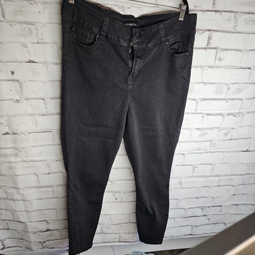 Celebrity Pink Black High Rise Jeans Size 18